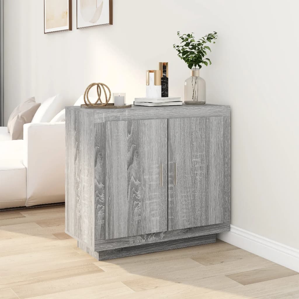 Credenza Sonoma grigia 80x40x75 cm MDF