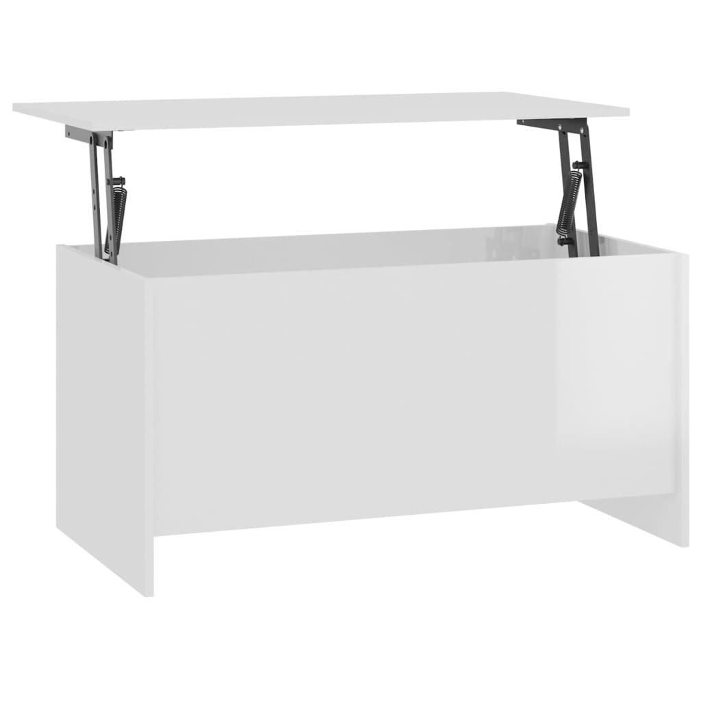 Brilliant white coffee table 102x555x52.5 cm engineering wood