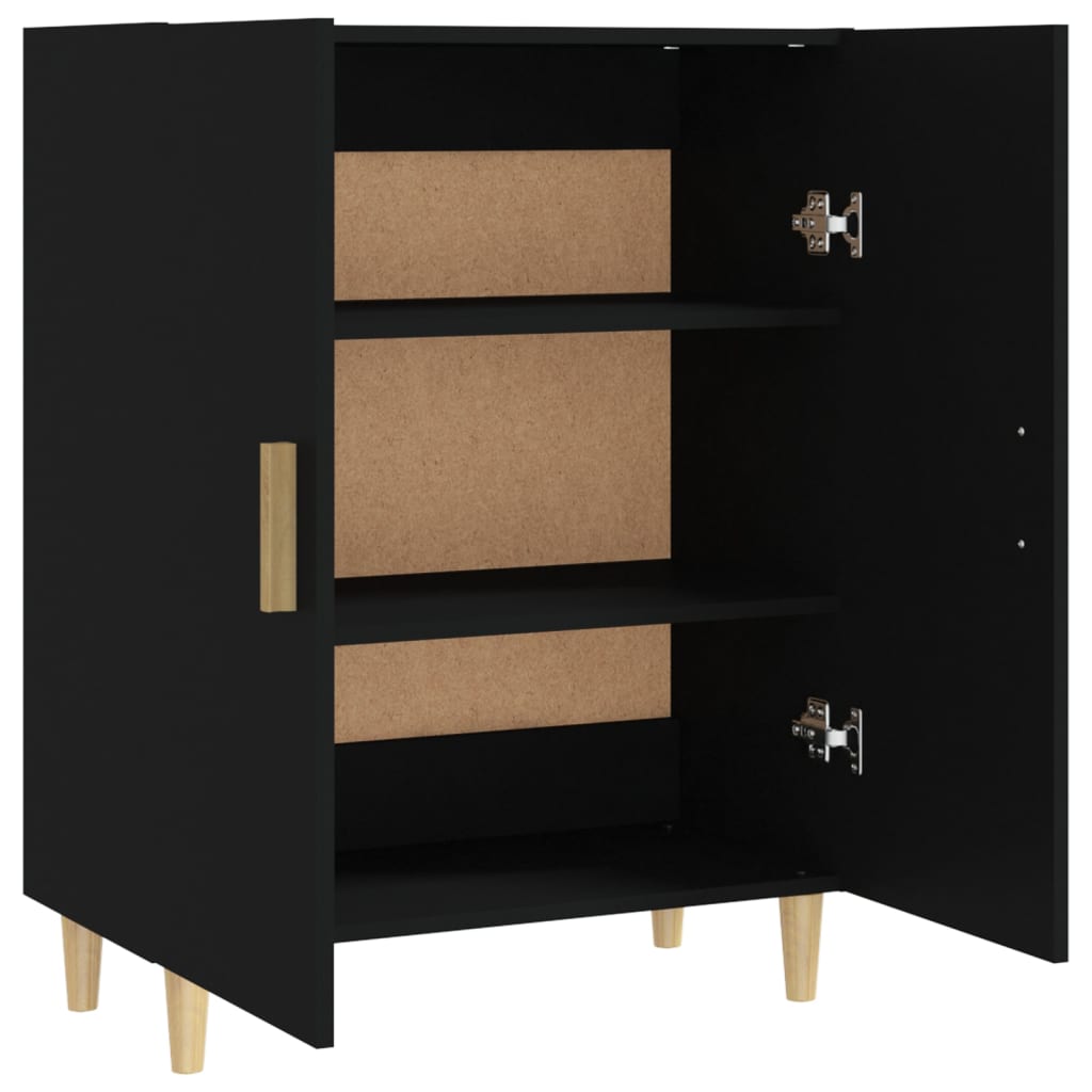 Credenza nera 70x34x90 cm MDF