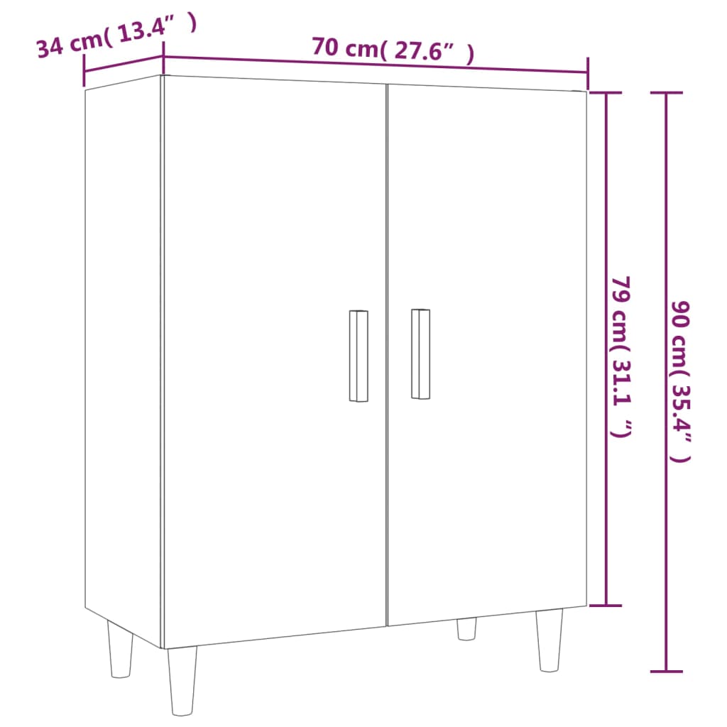 Black buffet 70x34x90 cm Engineering wood