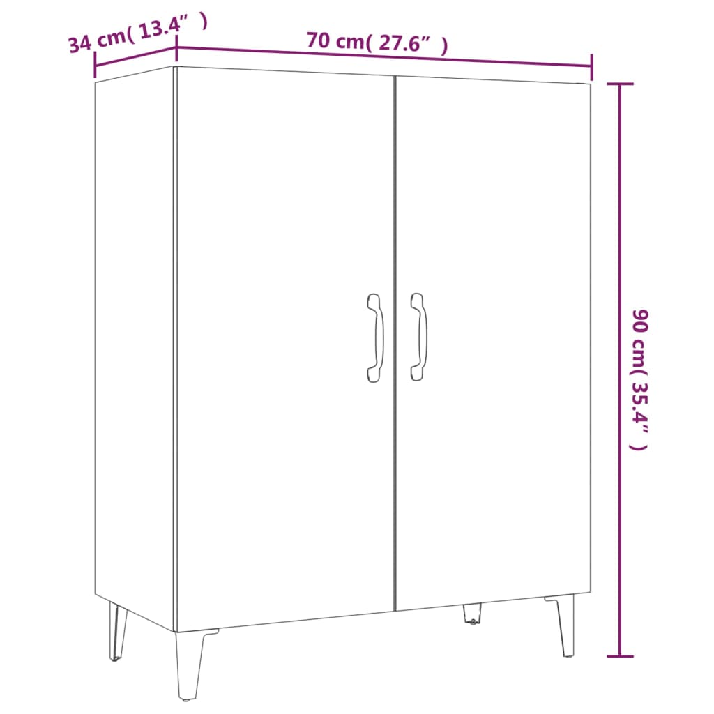 White buffet 70x34x90 cm Engineering wood