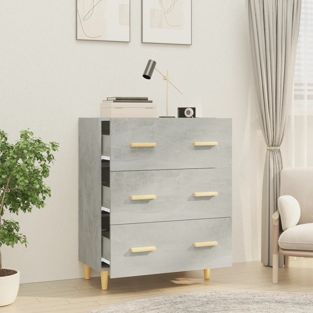 Credenza Grigio cemento 70x34x90 cm MDF