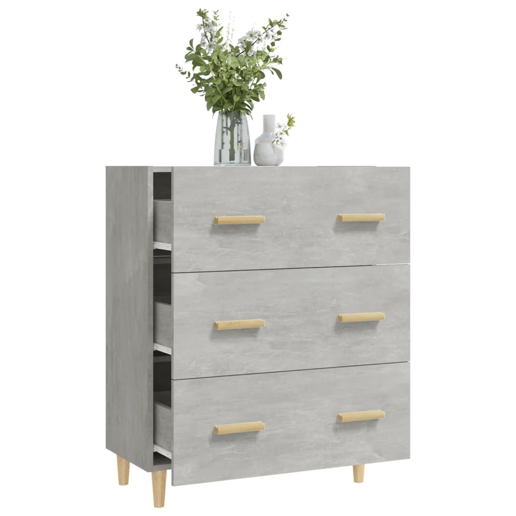 Credenza Grigio cemento 70x34x90 cm MDF