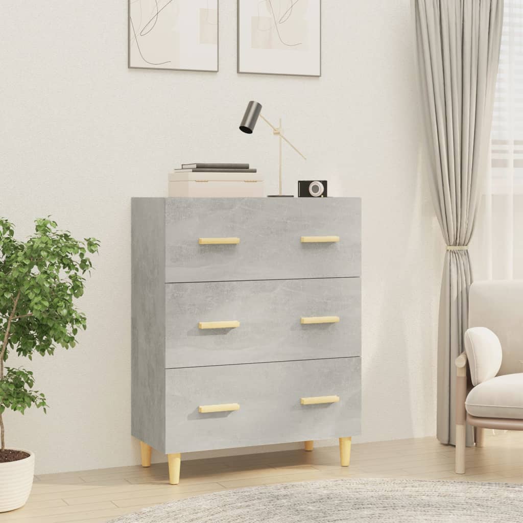 Credenza Grigio cemento 70x34x90 cm MDF