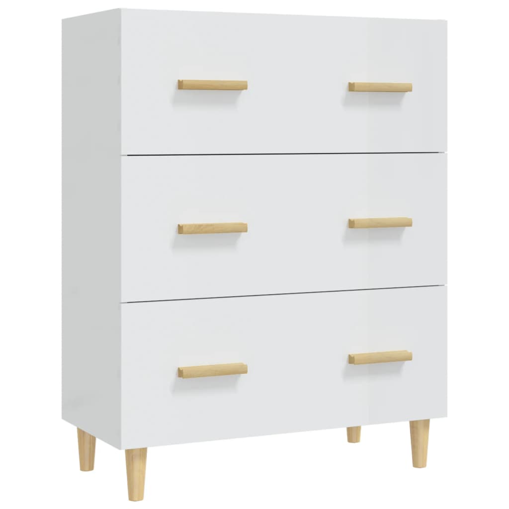 Credenza Bianco lucido 70x34x90 cm MDF