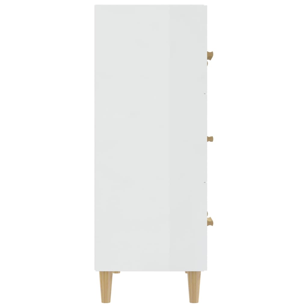 Credenza Bianco lucido 70x34x90 cm MDF