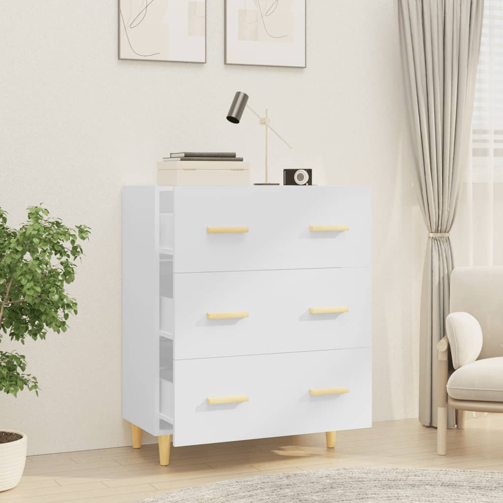 Credenza Bianco lucido 70x34x90 cm MDF