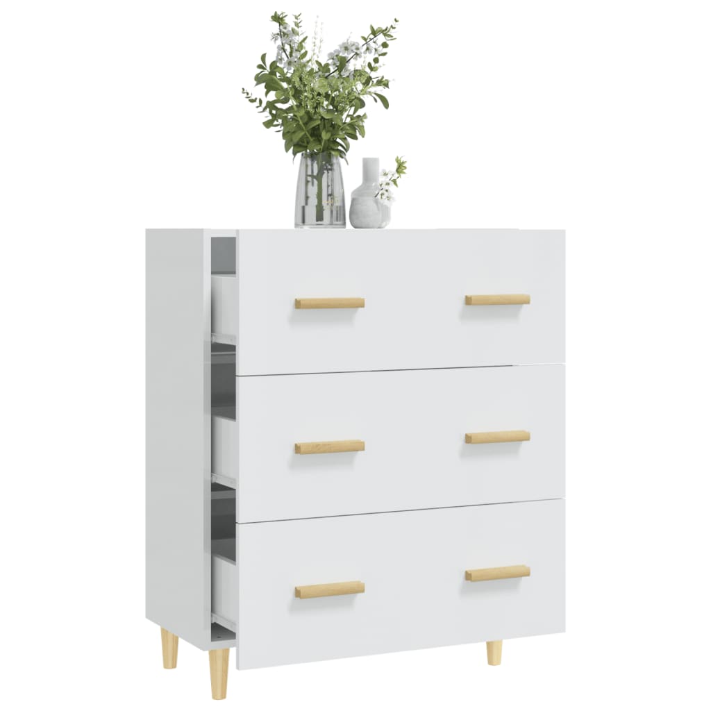 Credenza Bianco lucido 70x34x90 cm MDF