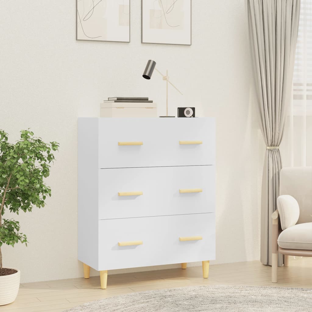 Credenza Bianco lucido 70x34x90 cm MDF