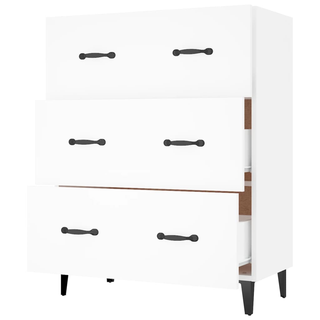 Buffet blanc 69,5x34x90 cm bois d'ingénierie