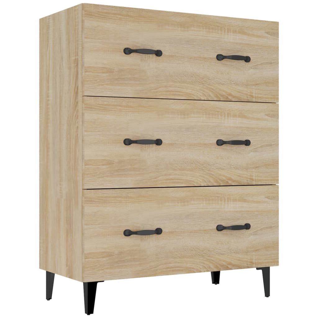 Buffet chêne sonoma 69,5x34x90 cm bois d'ingénierie