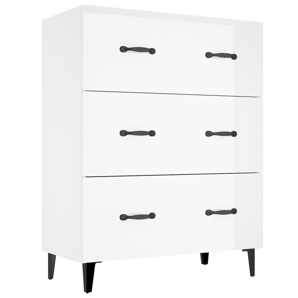 Credenza Bianco lucido 69,5x34x90 cm MDF