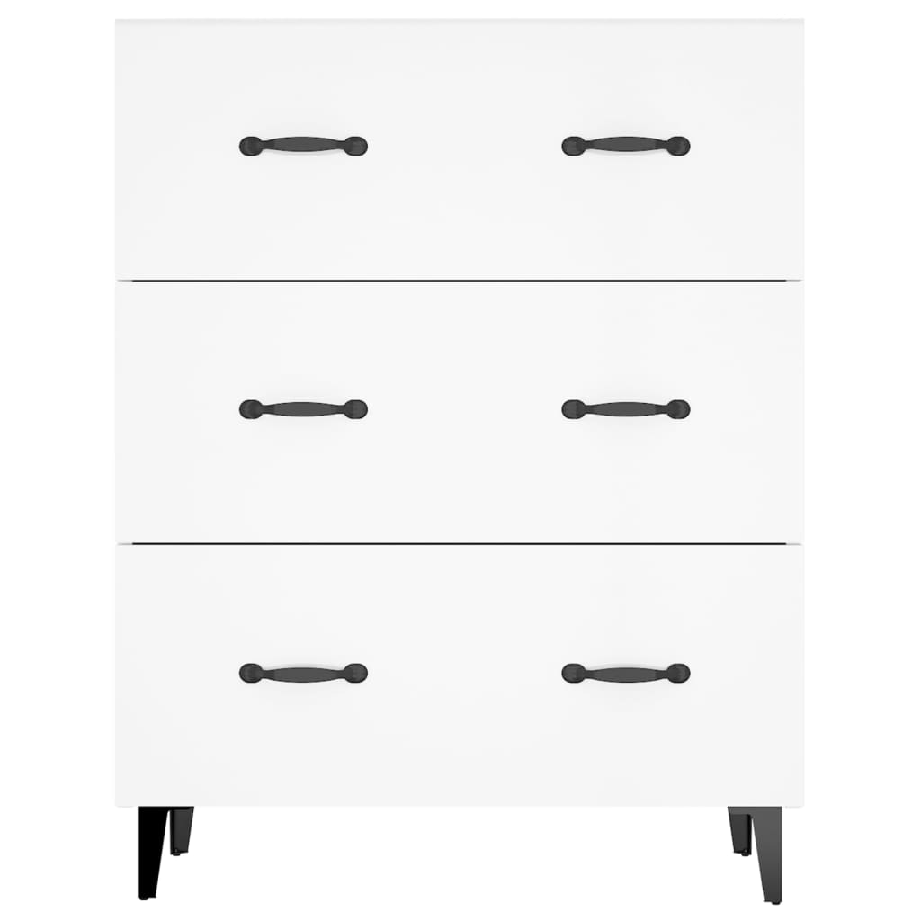 Shiny white buffet 69.5x34x90 cm Engineering wood