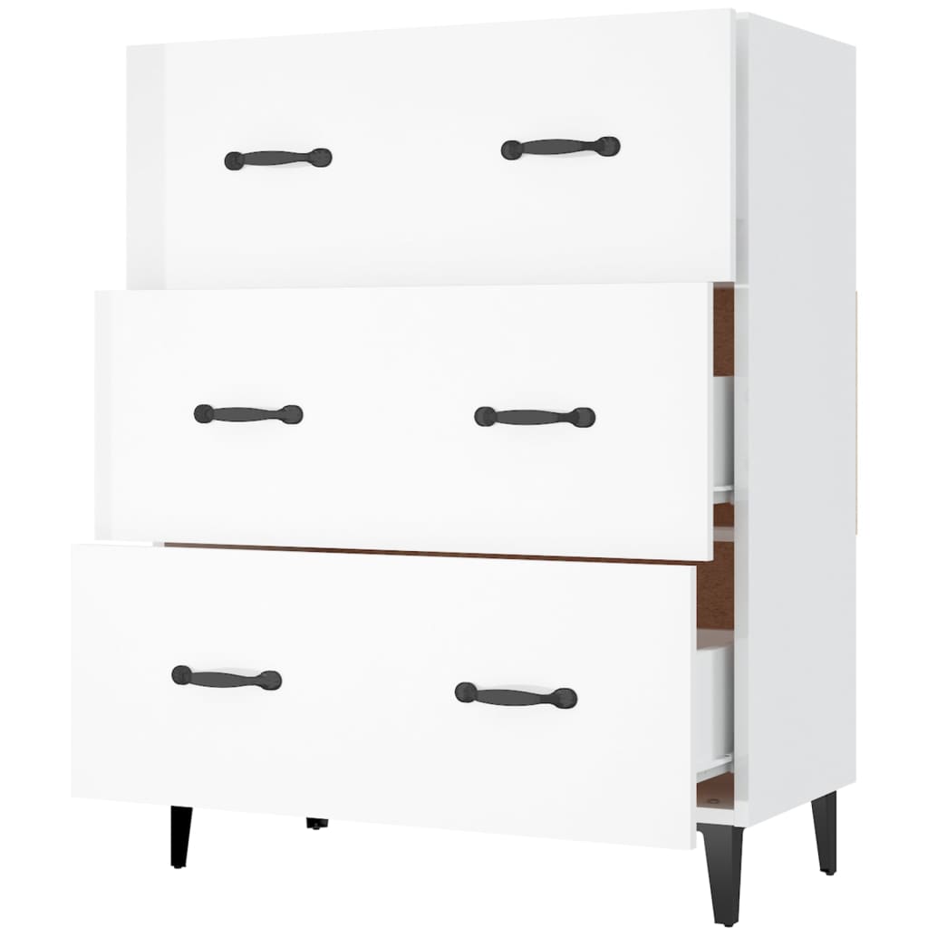 Credenza Bianco lucido 69,5x34x90 cm MDF