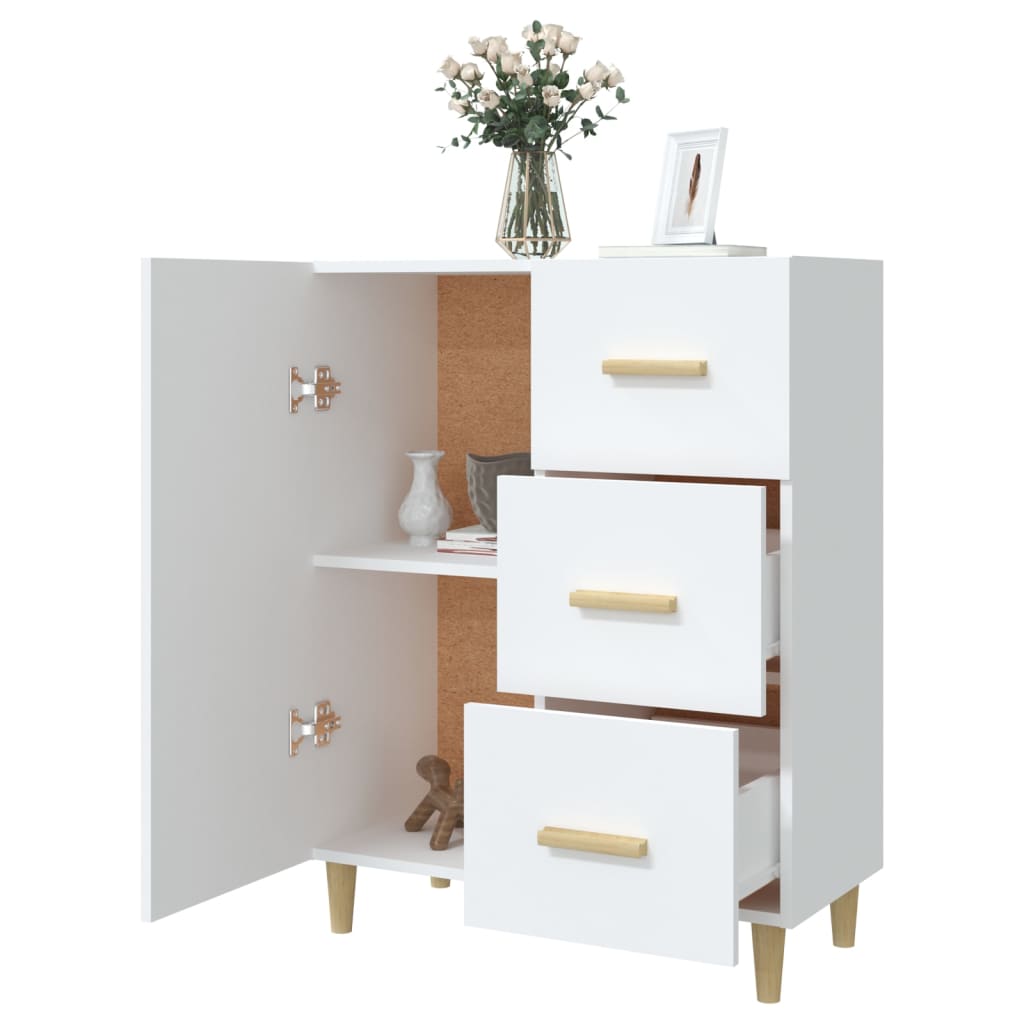 Credenza bianca 69,5x34x90 cm in derivati ​​del legno