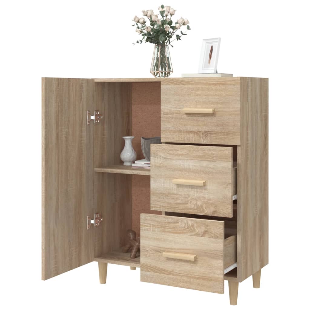 Buffet chêne sonoma 69,5x34x90 cm bois d'ingénierie