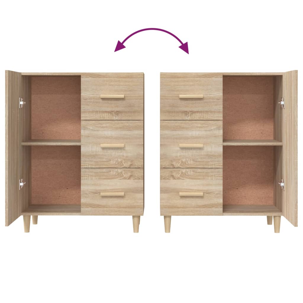 Buffet chêne sonoma 69,5x34x90 cm bois d'ingénierie