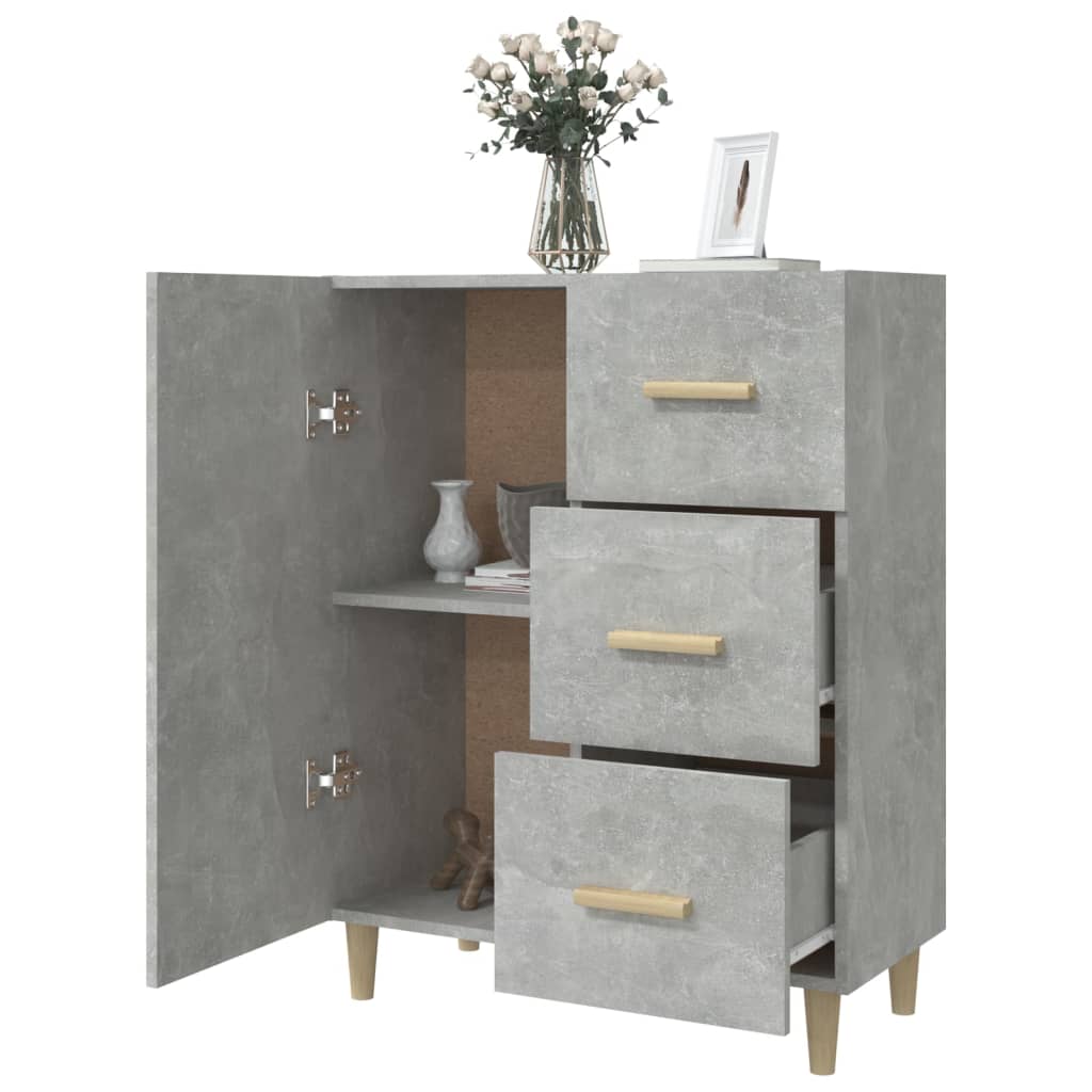 Buffet grigio in cemento 69.5x34x90 cm legno di ingegneria