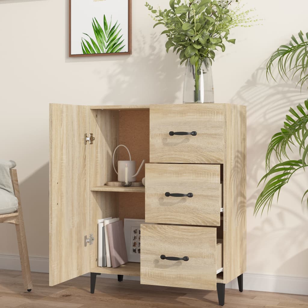 Buffet chêne sonoma 69,5x34x90 cm bois d'ingénierie