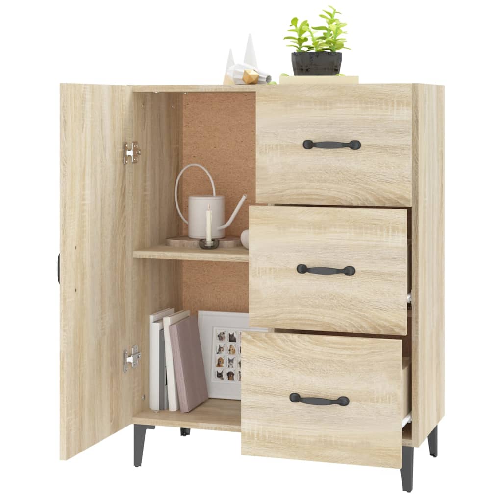 Buffet chêne sonoma 69,5x34x90 cm bois d'ingénierie