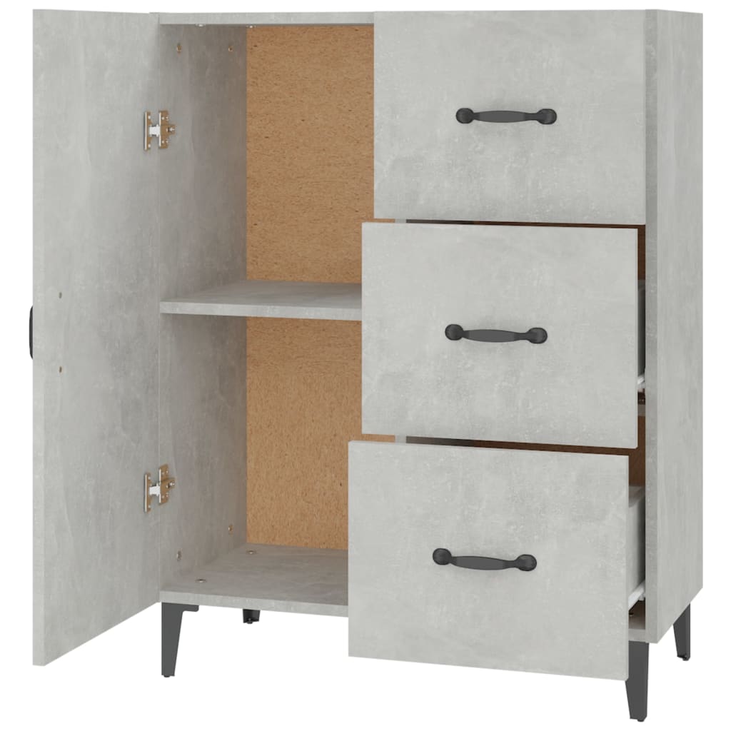 Credenza grigio cemento 69,5x34x90 cm in multistrato