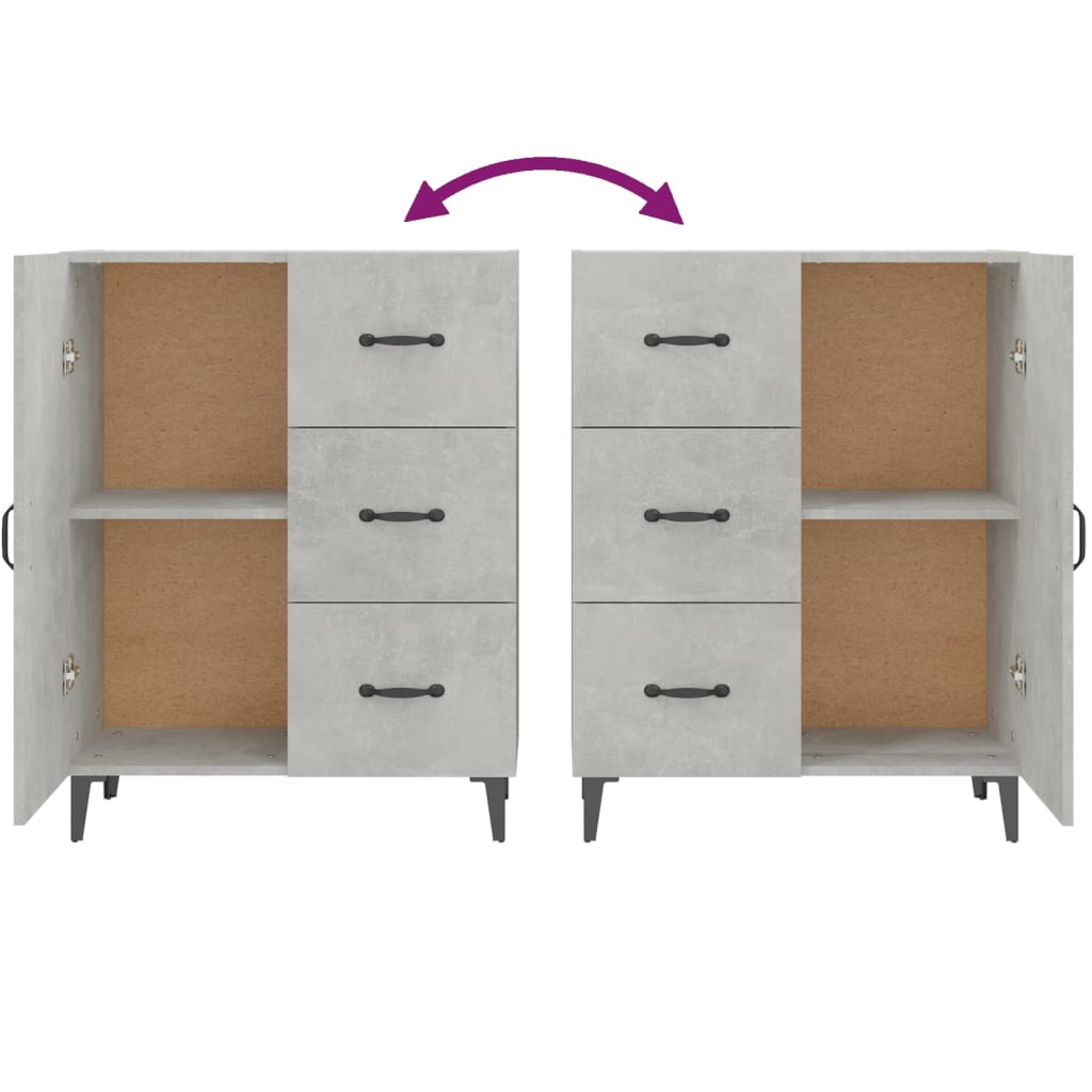 Betongrau -Buffet 69.5x34x90 cm Engineering Holz