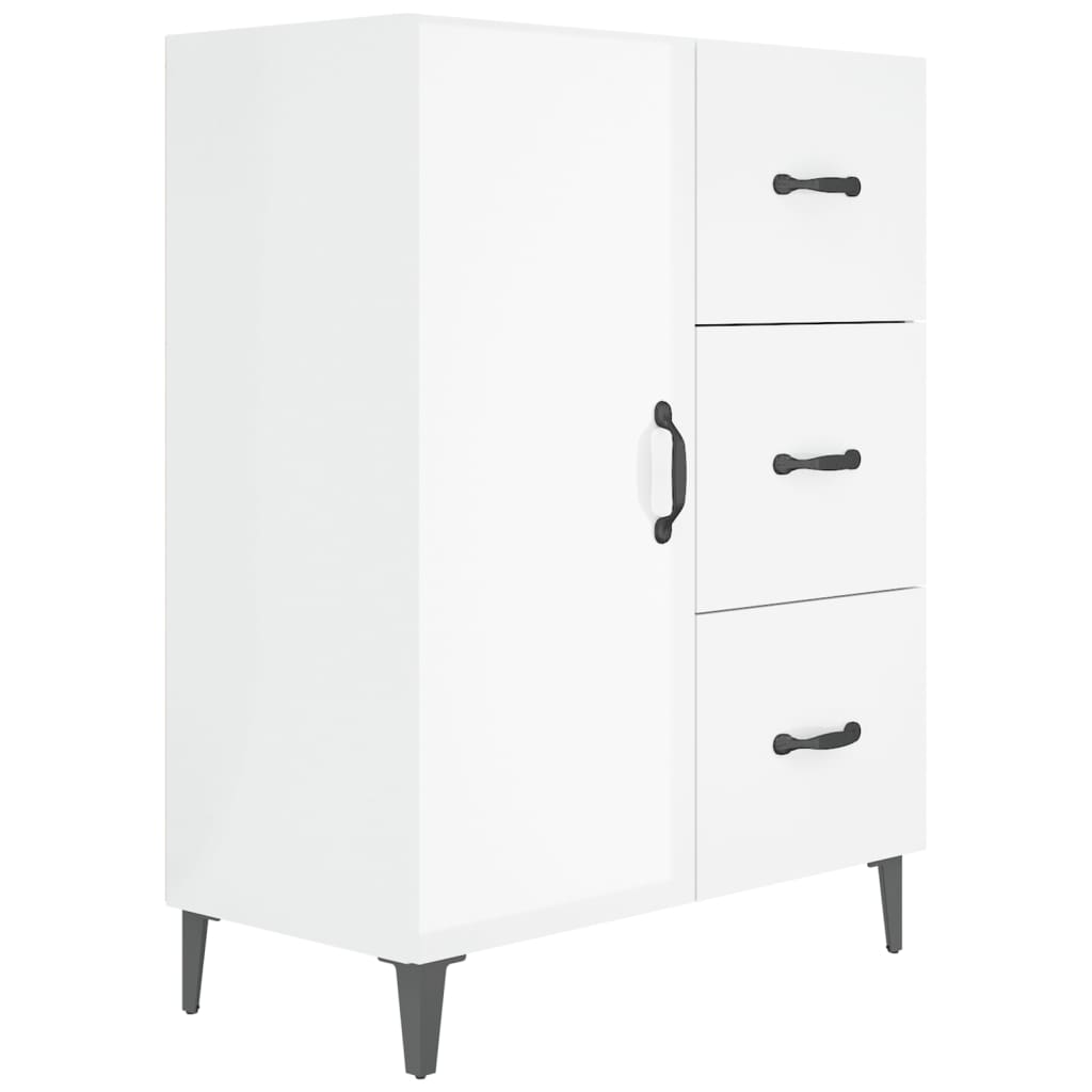 Credenza Bianco lucido 69,5x34x90 cm MDF