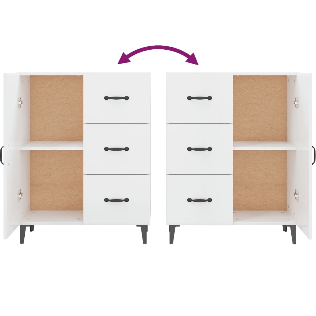 Shiny white buffet 69.5x34x90 cm Engineering wood