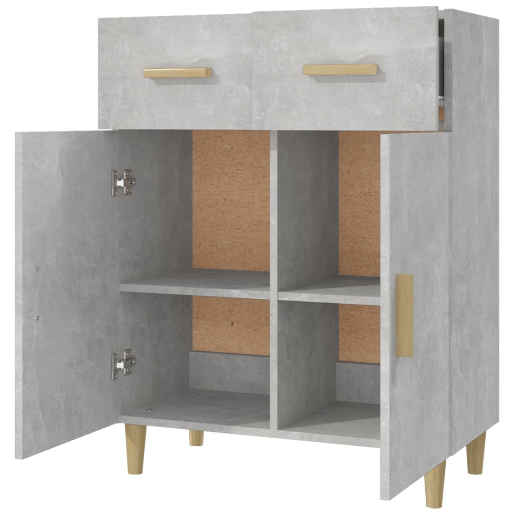 Buffet grigio in cemento 69.5x34x89 cm legno di ingegneria