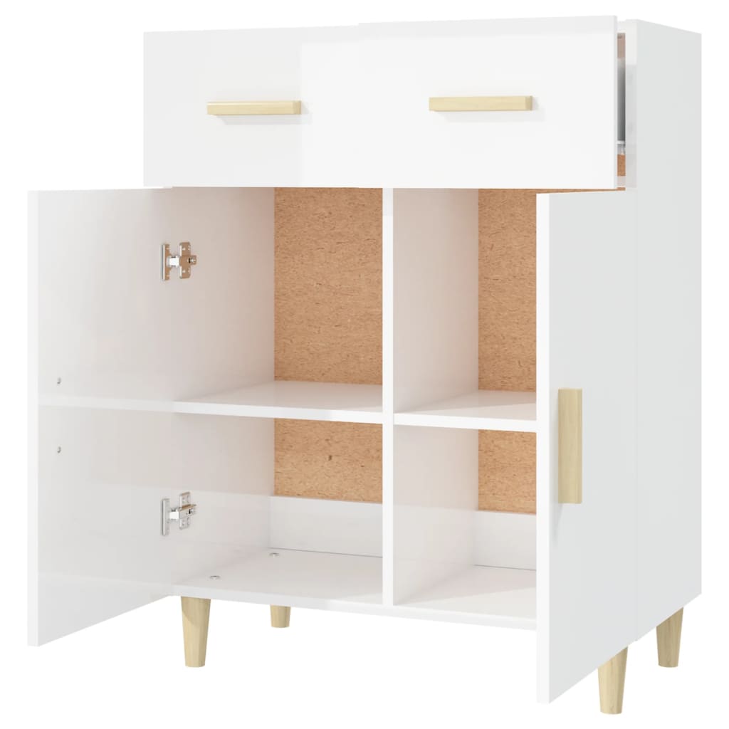 Buffet bianco brillante 69.5x34x89 cm ingegneria