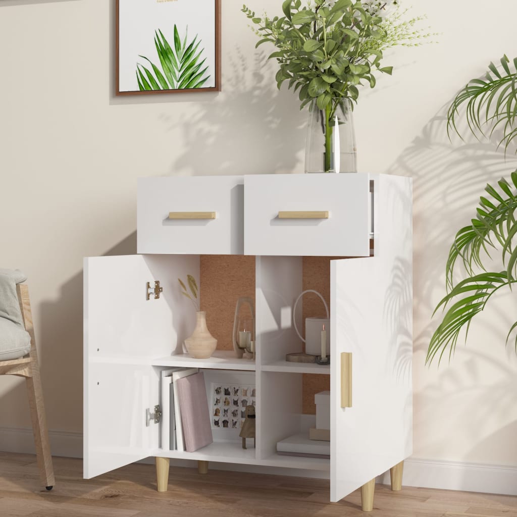 Brilliant white buffet 69.5x34x89 cm Engineering wood