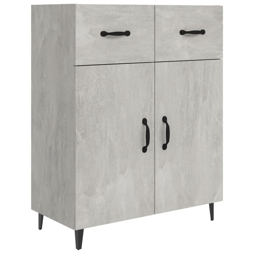 Credenza grigio cemento 69,5x34x90 cm in multistrato