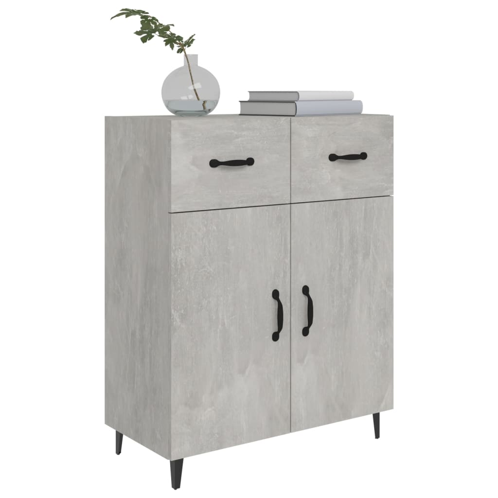 Credenza grigio cemento 69,5x34x90 cm in multistrato