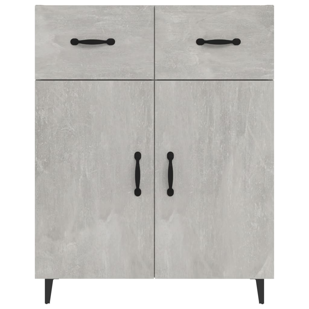 Buffet gris béton 69,5x34x90 cm bois d'ingénierie