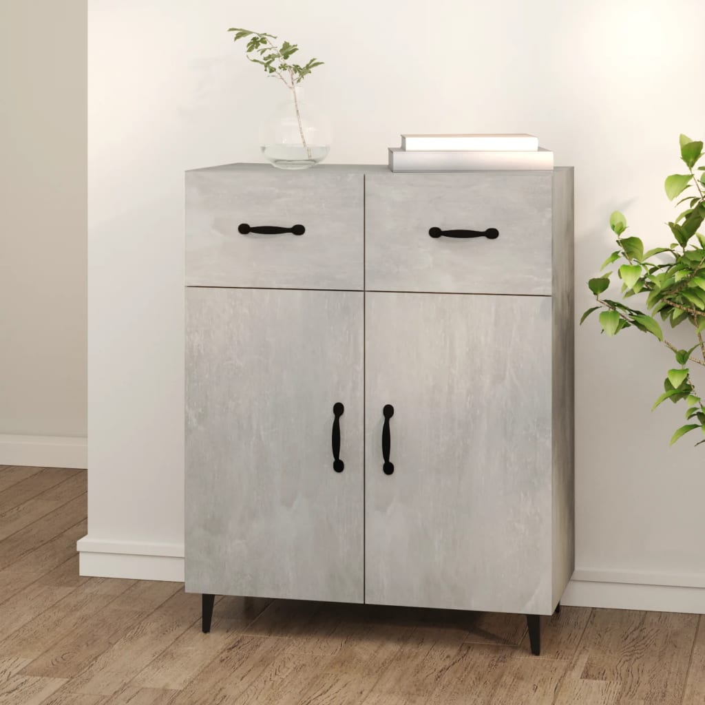 Credenza grigio cemento 69,5x34x90 cm in multistrato