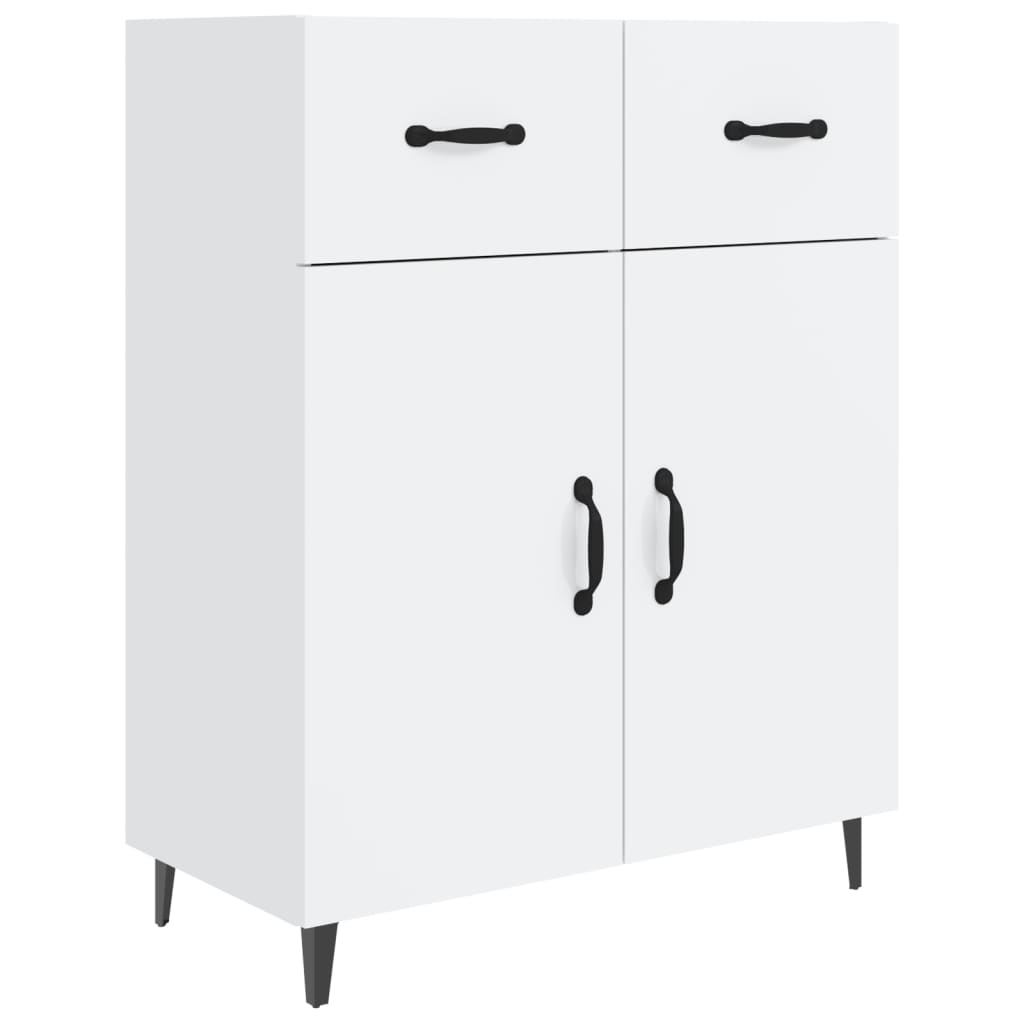 Shiny white buffet 69.5x34x90 cm Engineering wood