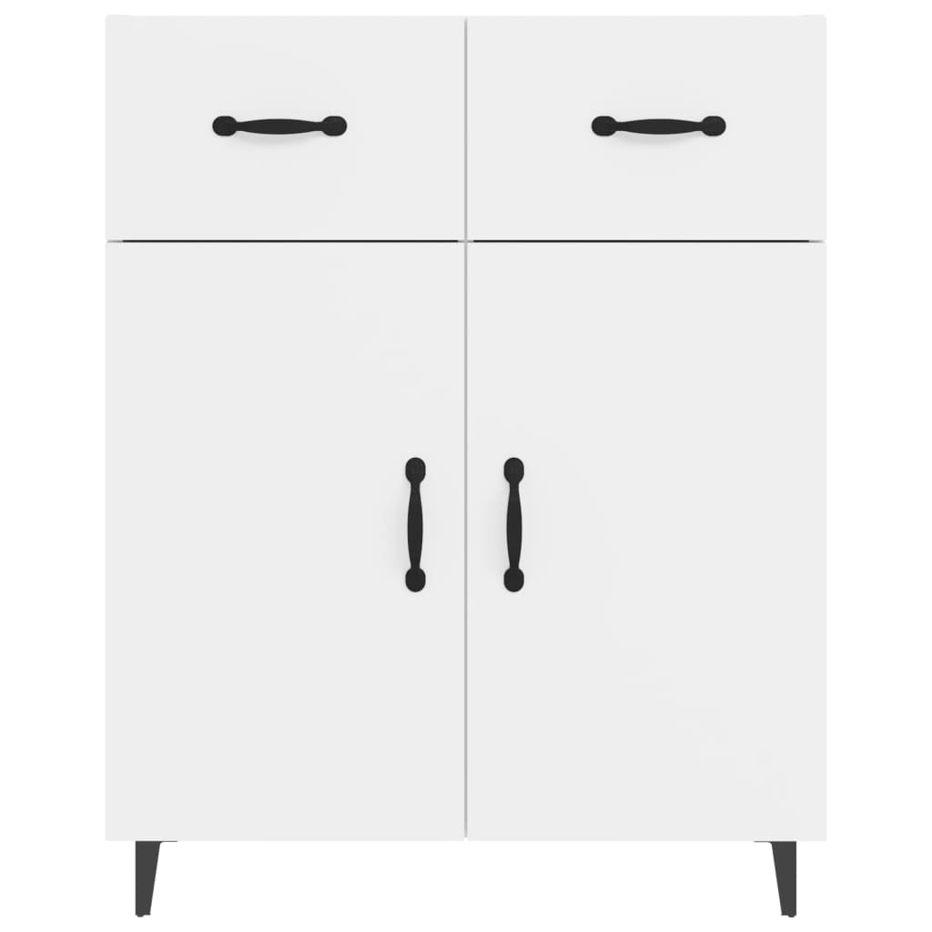 Buffet Blanc brillant 69,5x34x90 cm Bois d'ingénierie