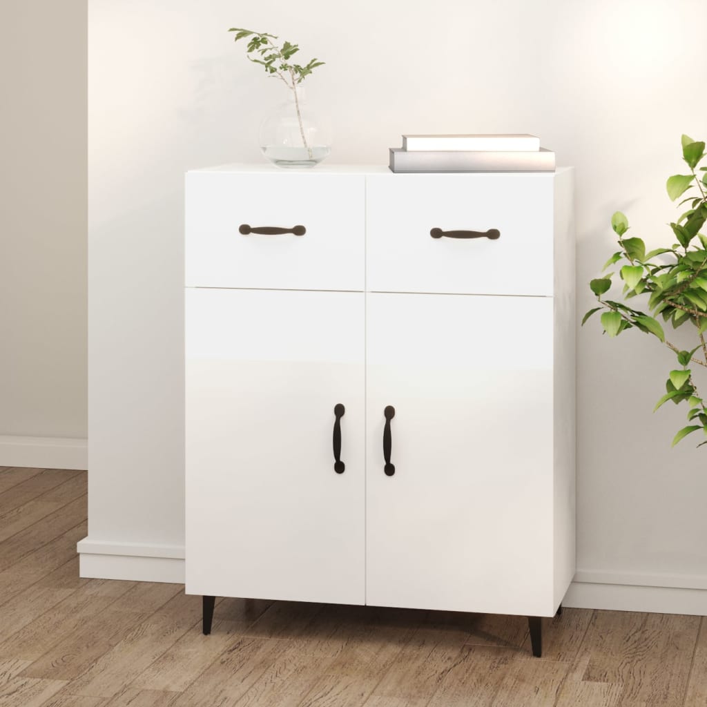 Credenza Bianco lucido 69,5x34x90 cm MDF