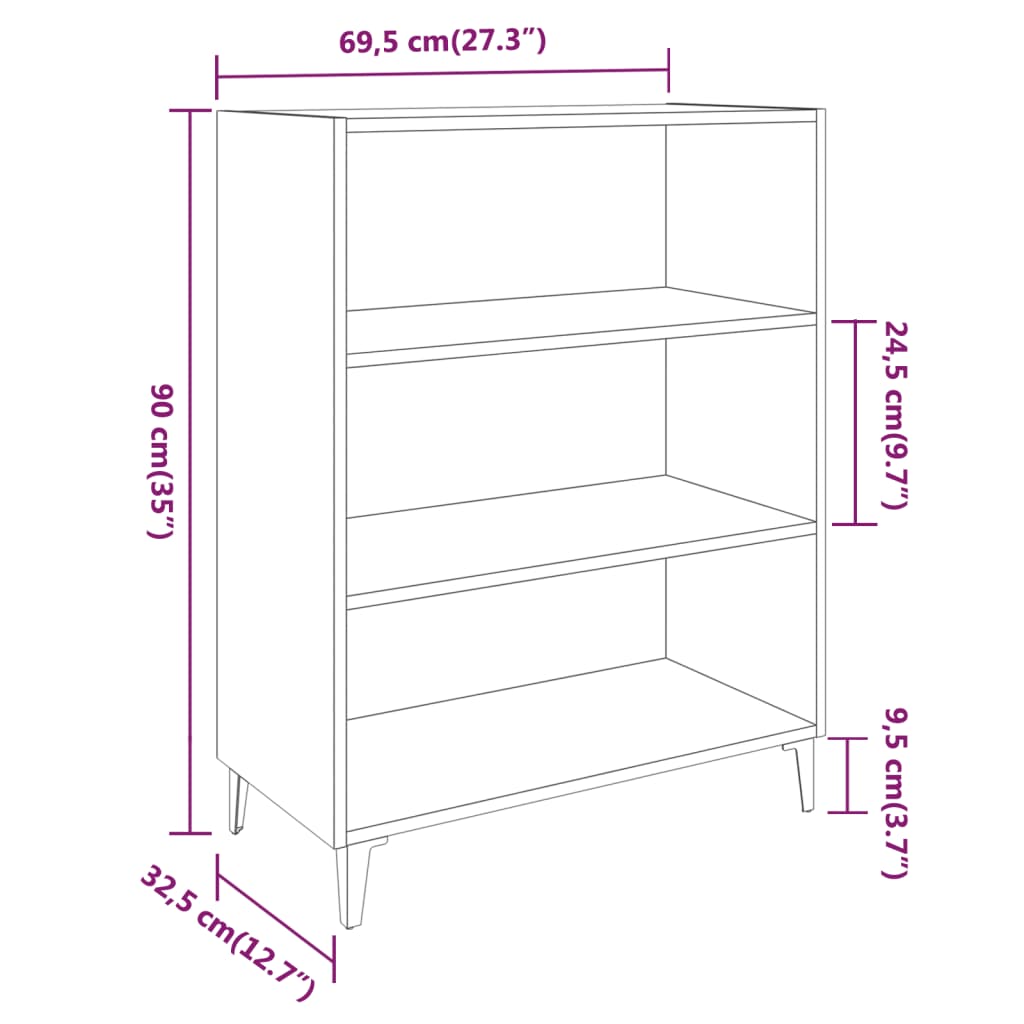 White buffet 69.5x32.5x90 cm Engineering wood