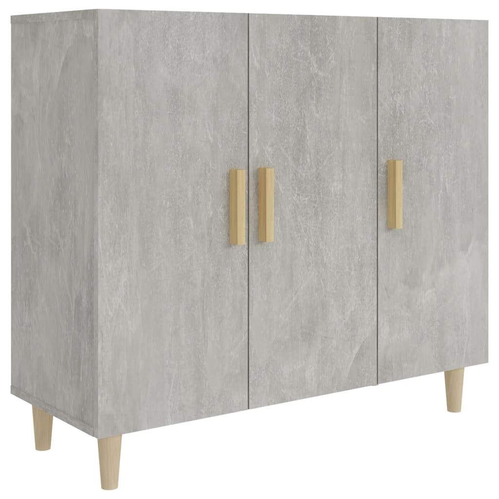 Buffet grigio in cemento 90x34x80 cm legno di ingegneria