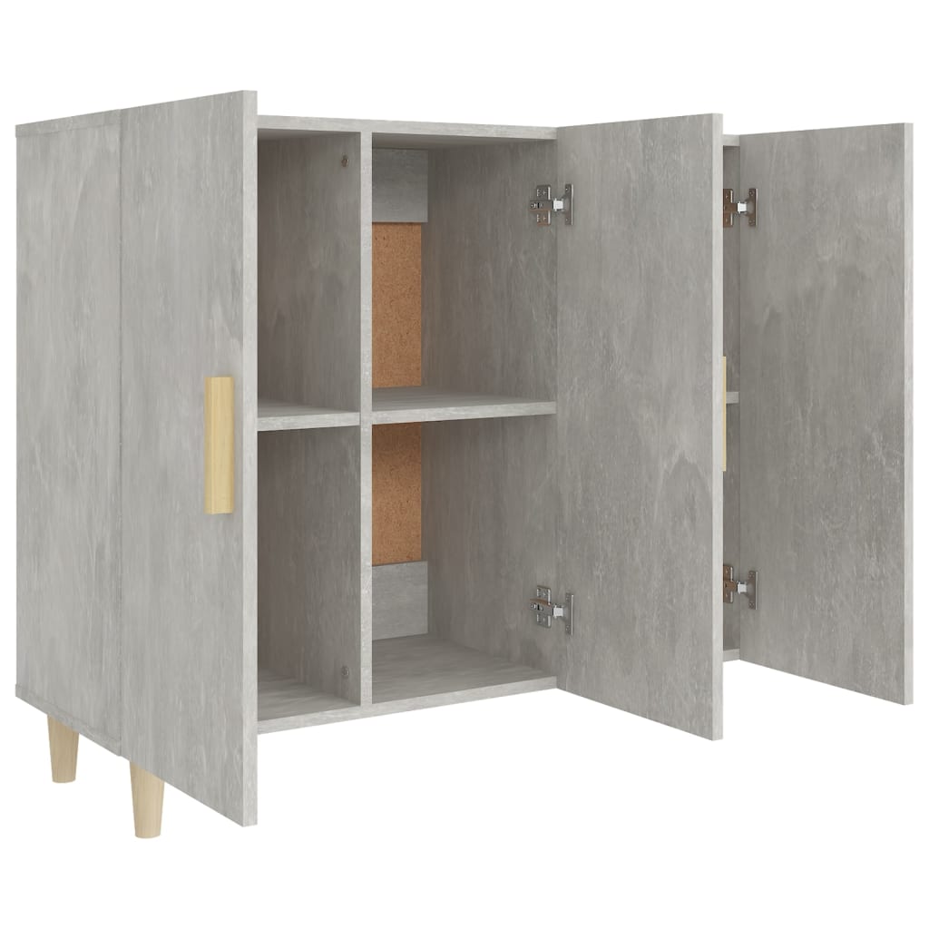 Buffet gris béton 90x34x80 cm bois d'ingénierie