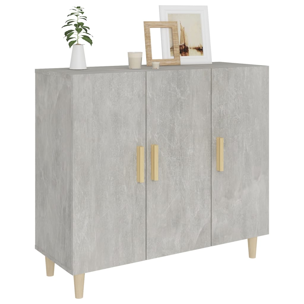 Buffet grigio in cemento 90x34x80 cm legno di ingegneria