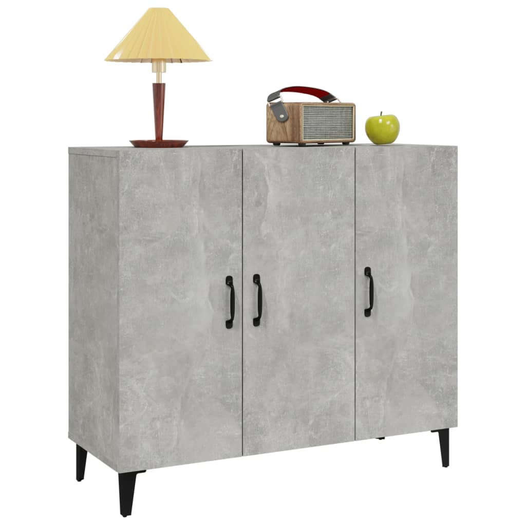 Credenza grigio cemento 90x34x80 cm in multistrato