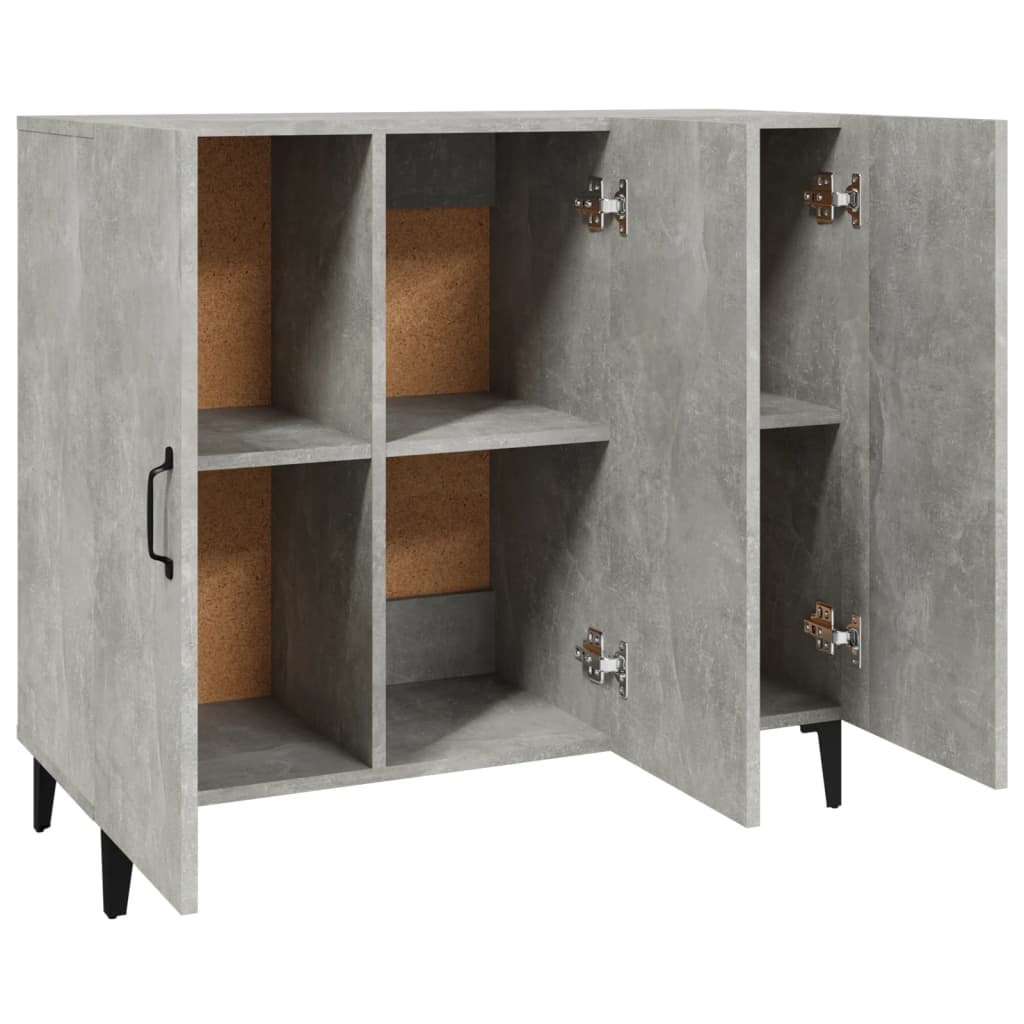 Credenza grigio cemento 90x34x80 cm in multistrato