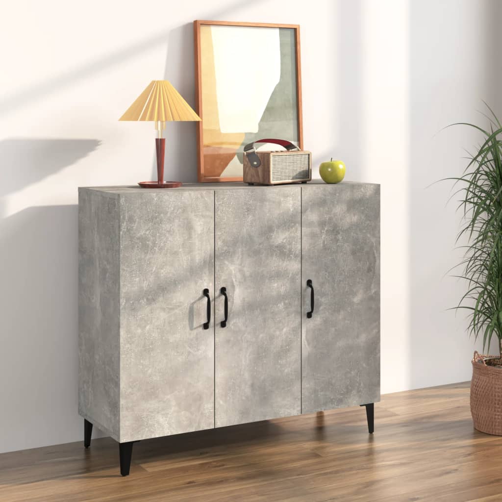 Credenza grigio cemento 90x34x80 cm in multistrato