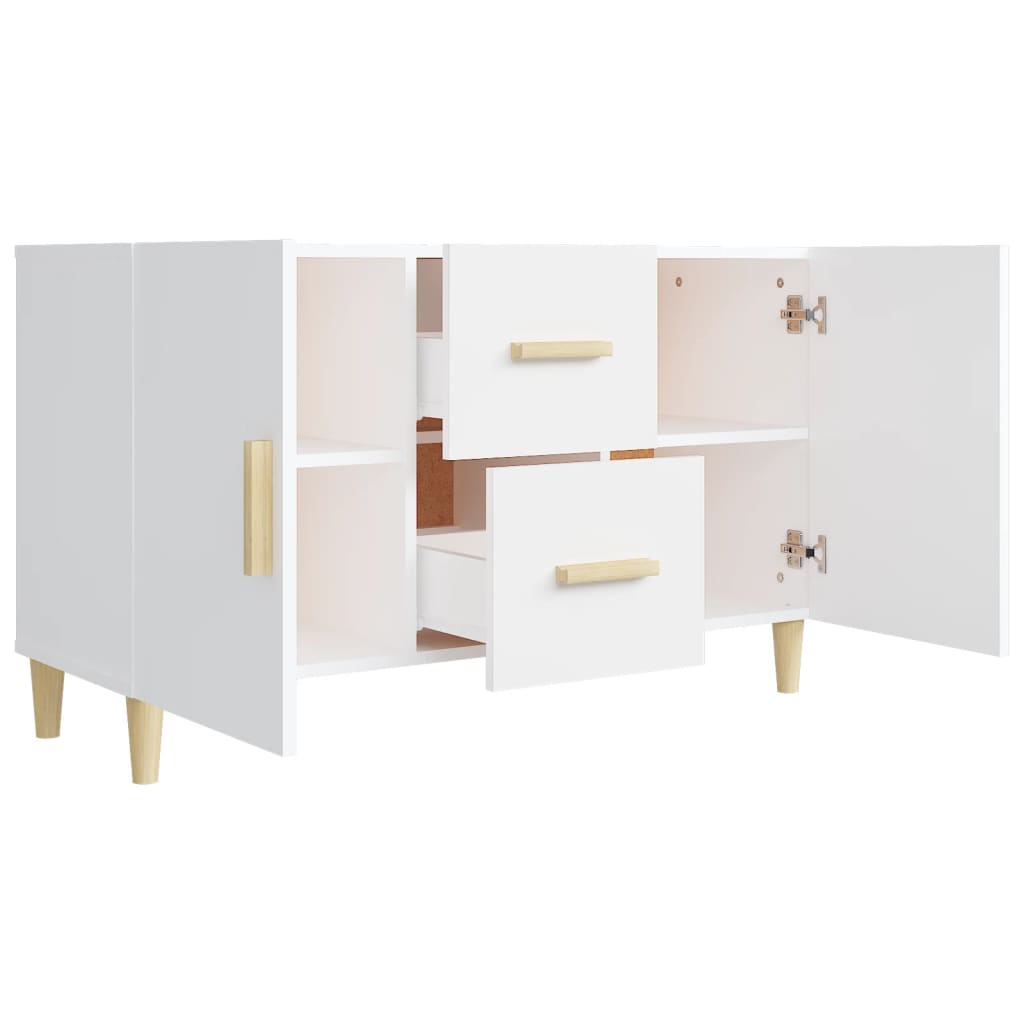 Credenza bianca 100x36x60 cm in derivati ​​del legno