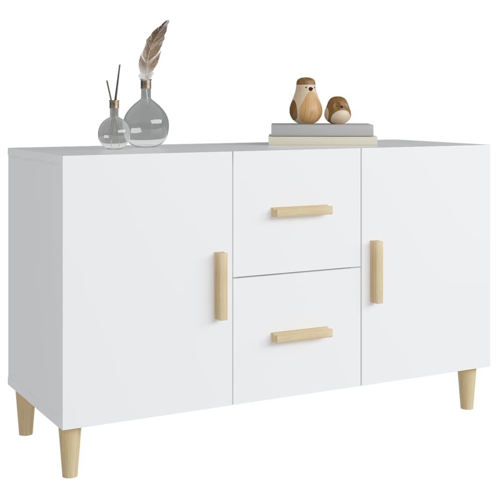 Credenza bianca 100x36x60 cm in derivati ​​del legno