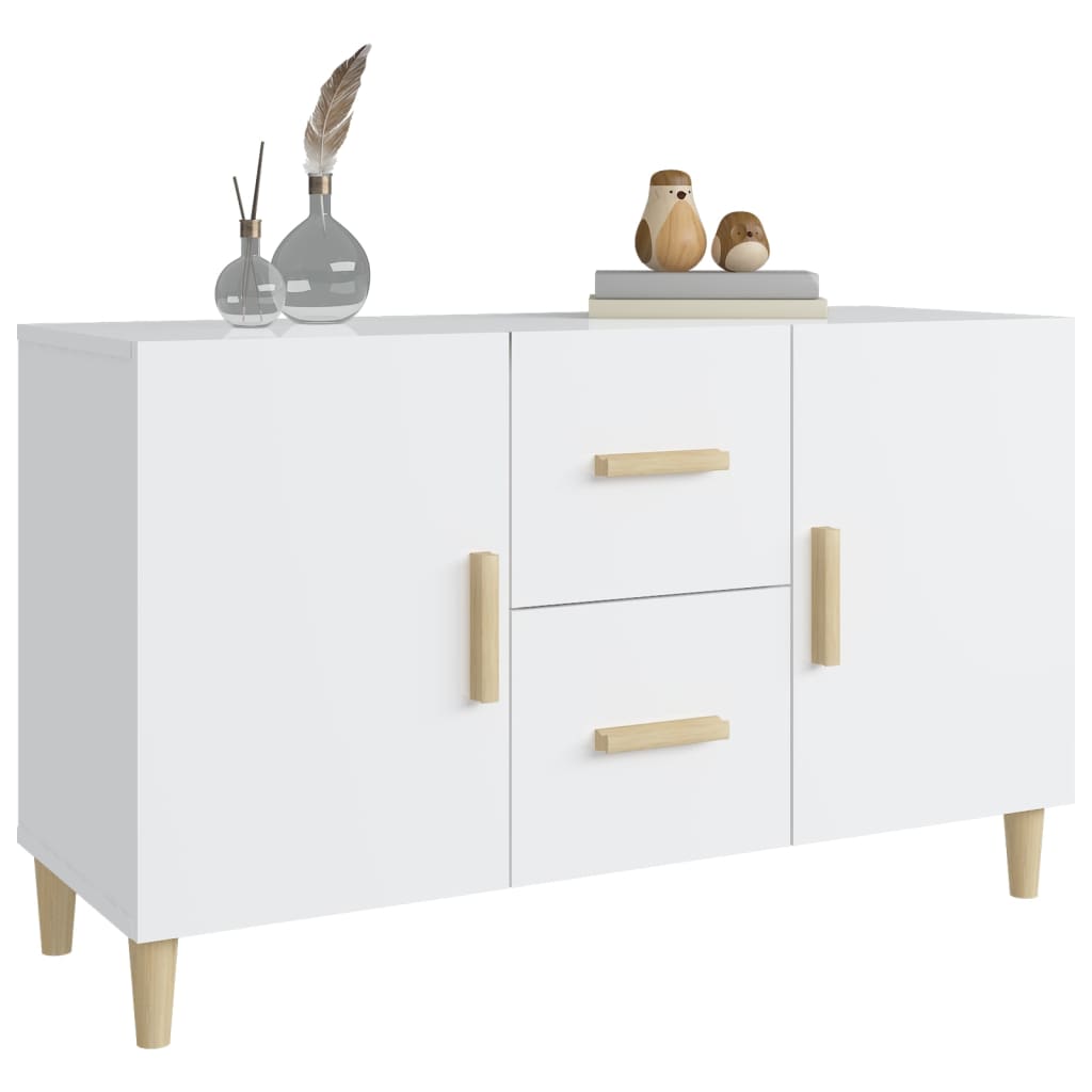 Buffet bianco brillante 100x36x60 cm ingegneria