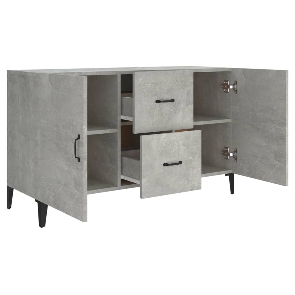 Buffet gris béton 100x36x60 cm bois d'ingénierie