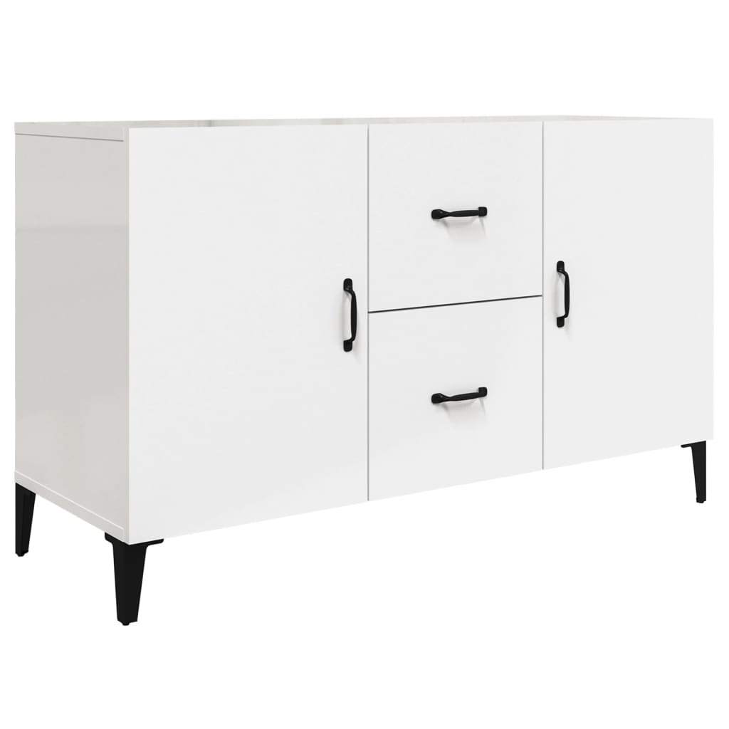 Credenza bianca lucida 100x36x60 cm in multistrato